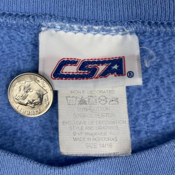 Vintage Florida Tarpon Springs Parasailing Dolphin Blue Crewneck Fits Medium - Picture 9 of 10